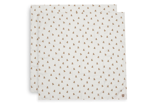 Hydrofiele Doek Large 115x115cm - Mini Teddy Bear - 2 Stuks