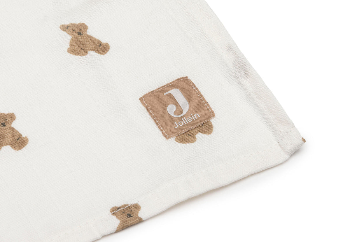 Hydrofiele Doek Large 115x115cm - Mini Teddy Bear - 2 Stuks
