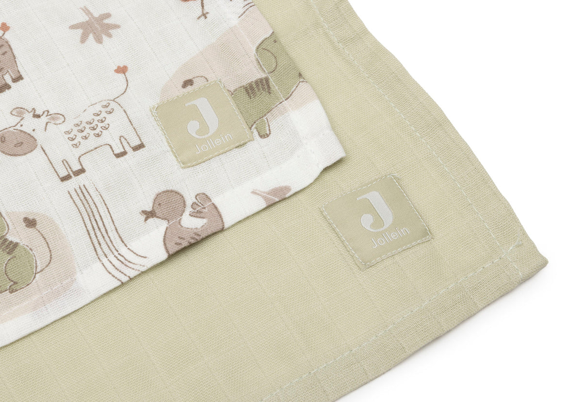 Hydrofiele Doek Large 115x115cm - Barn Buddies - 2 Stuks