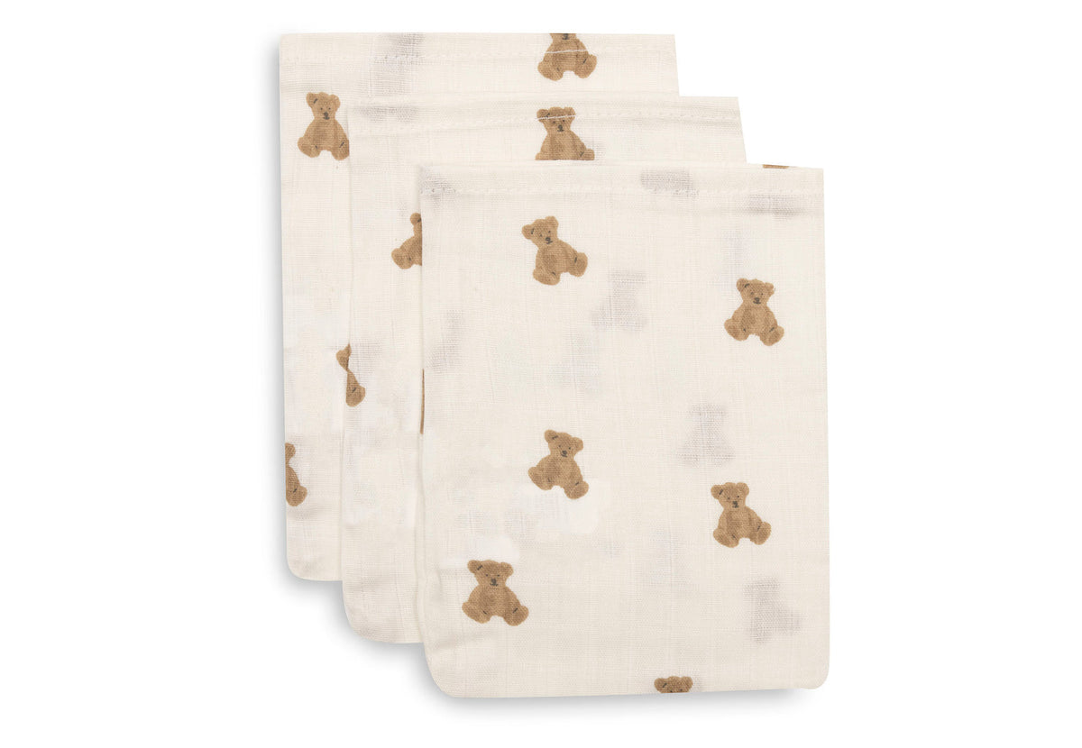 Hydrofiel Washandje 15x20cm - Mini Teddy Bear - 3 Stuks