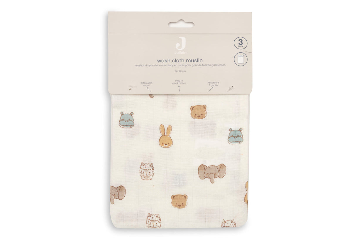 Hydrofiel Washandje 15x20cm - Jollies - 3 Stuks
