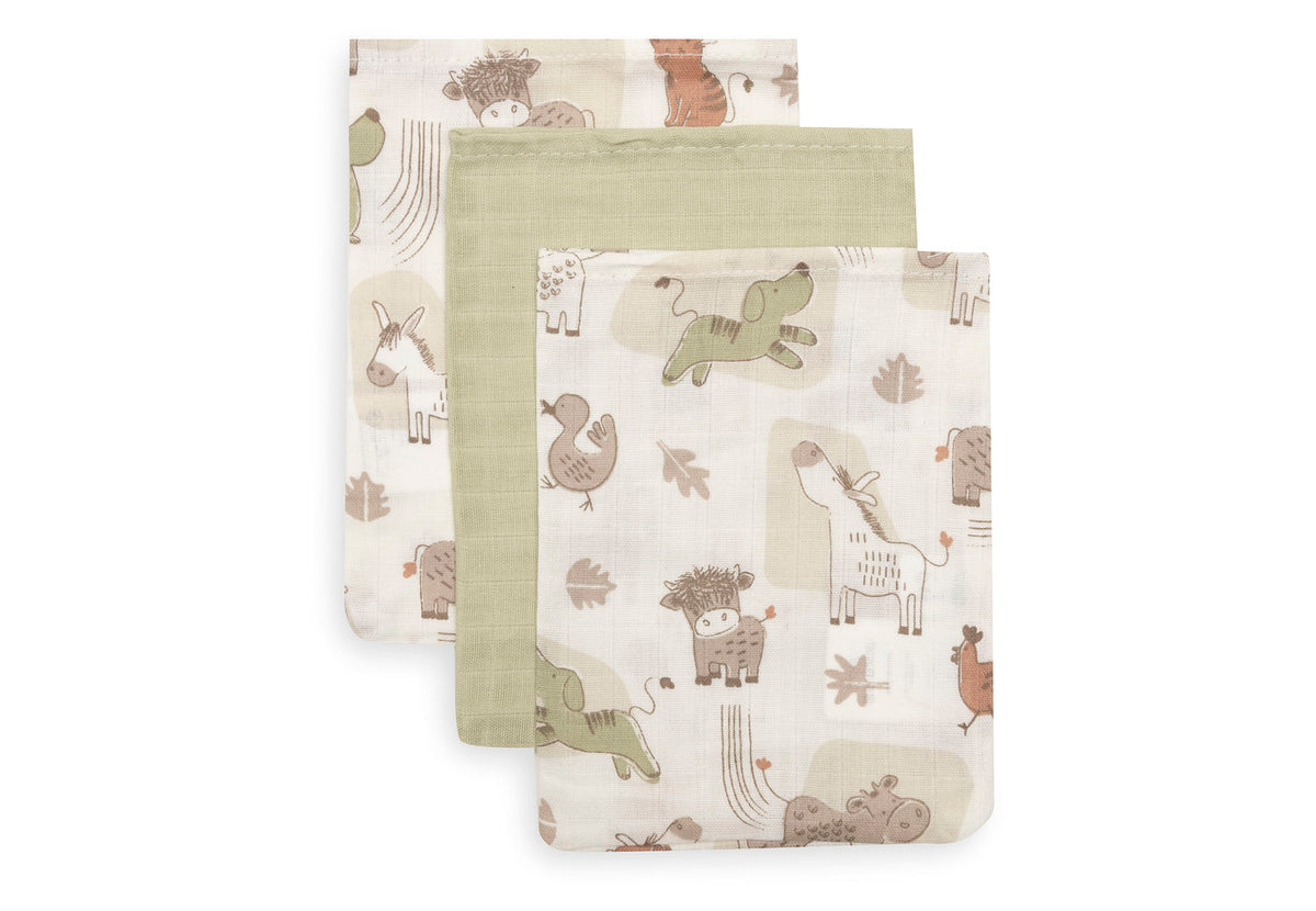 Hydrofiel Washandje 15x20cm - Barn Buddies - 3 Stuks