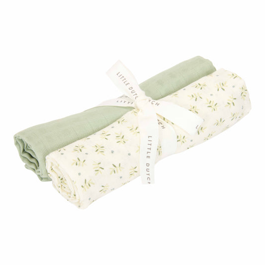 Swaddle doeken hydrofiel 70 x 70 Blueberry Leaves & Sage