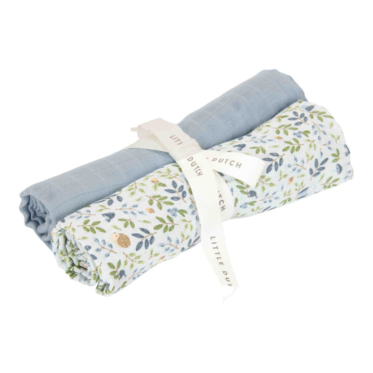 Swaddle doeken hydrofiel 70 x 70 Forest Adventure & Denim Blue